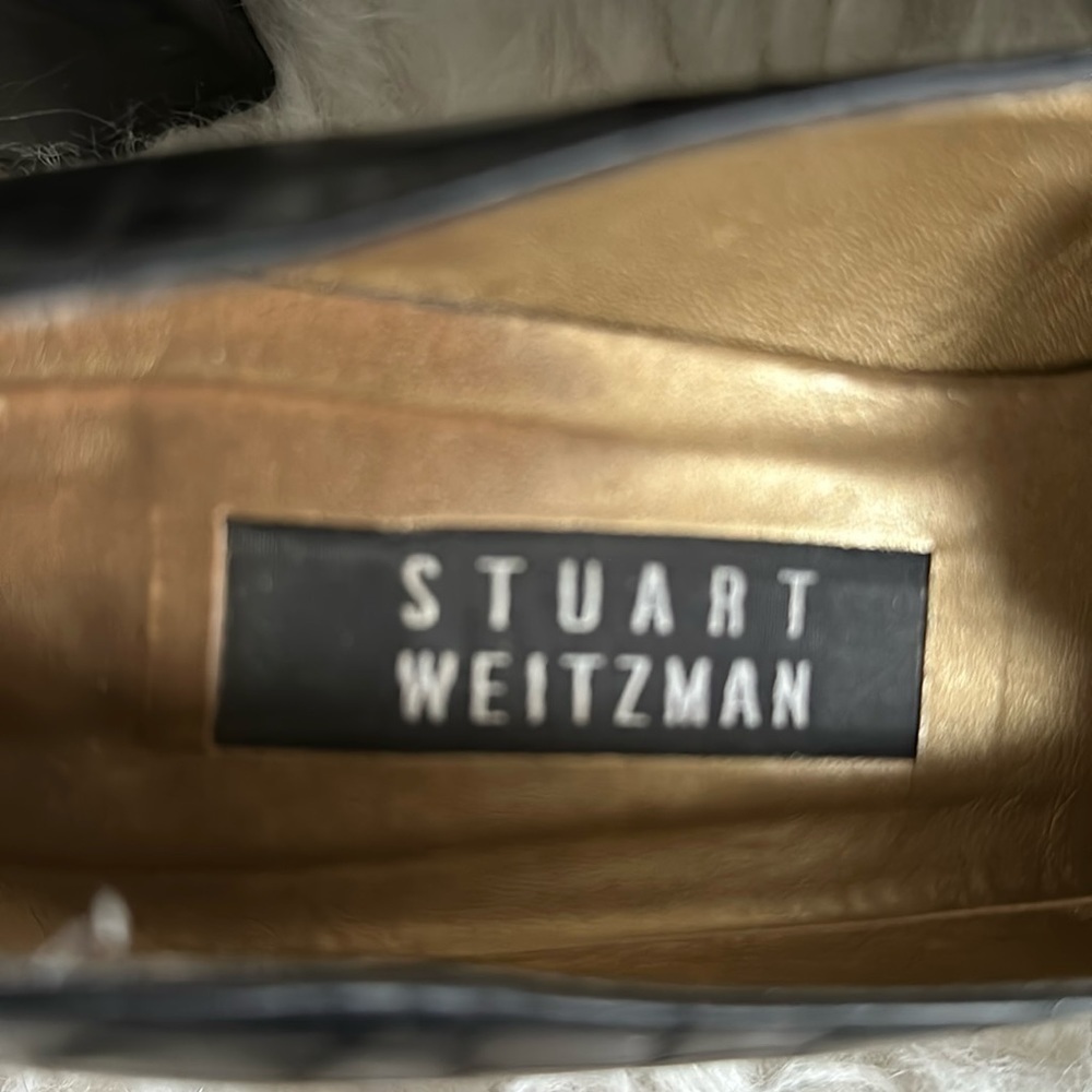 Stuart Weitzman Reptile Embossed Patent Leather Block Heel Loafers size 7.5 - Picture 8 of 9